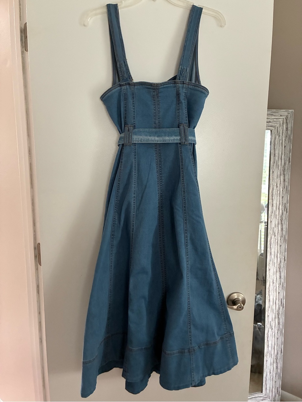 House of Harlow 1960 Blue Denim Button-Front Midi Dress with Belt - Picture 3 of 9